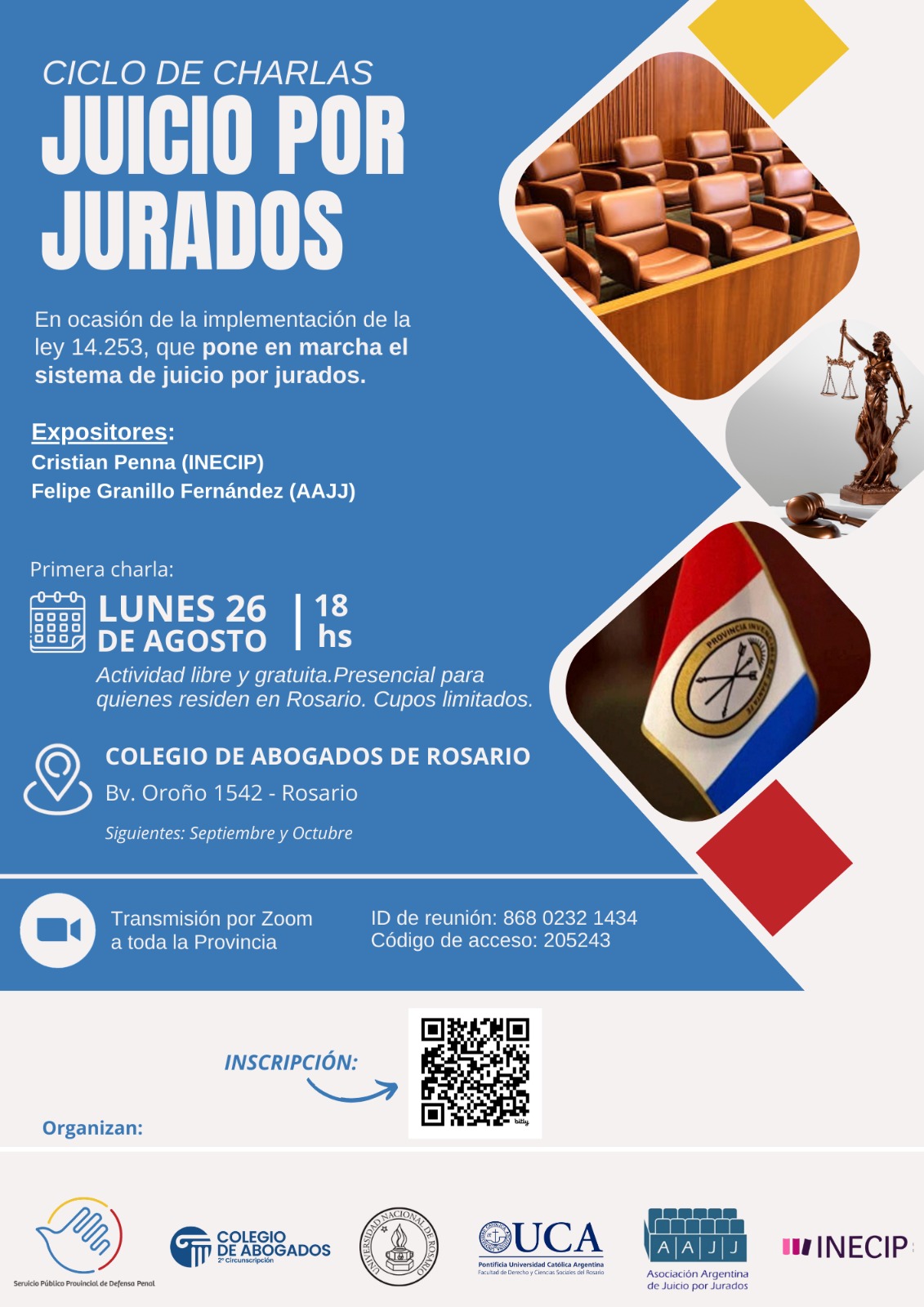El Instituto de Litigación Oral invita a: Ciclo de charlas: Juicio por Jurados - 26/08/2024